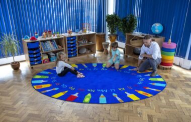 Oval Pencils Alphabet Carpet