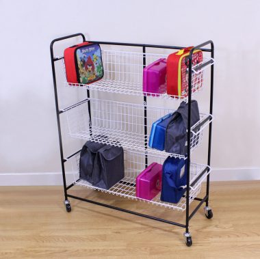 Black Mobile Lunch Box Trolley