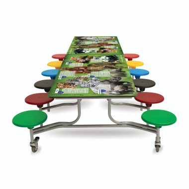 Rectangular Smart Top Mobile Folding Table Seating Unit