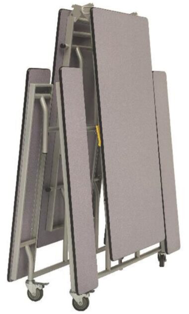 grey Rectangular Mobile Folding Bench Unit