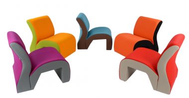 Two Tone Curved Reception Seats - Fabric