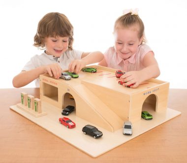 Wooden Garage and Cars Set