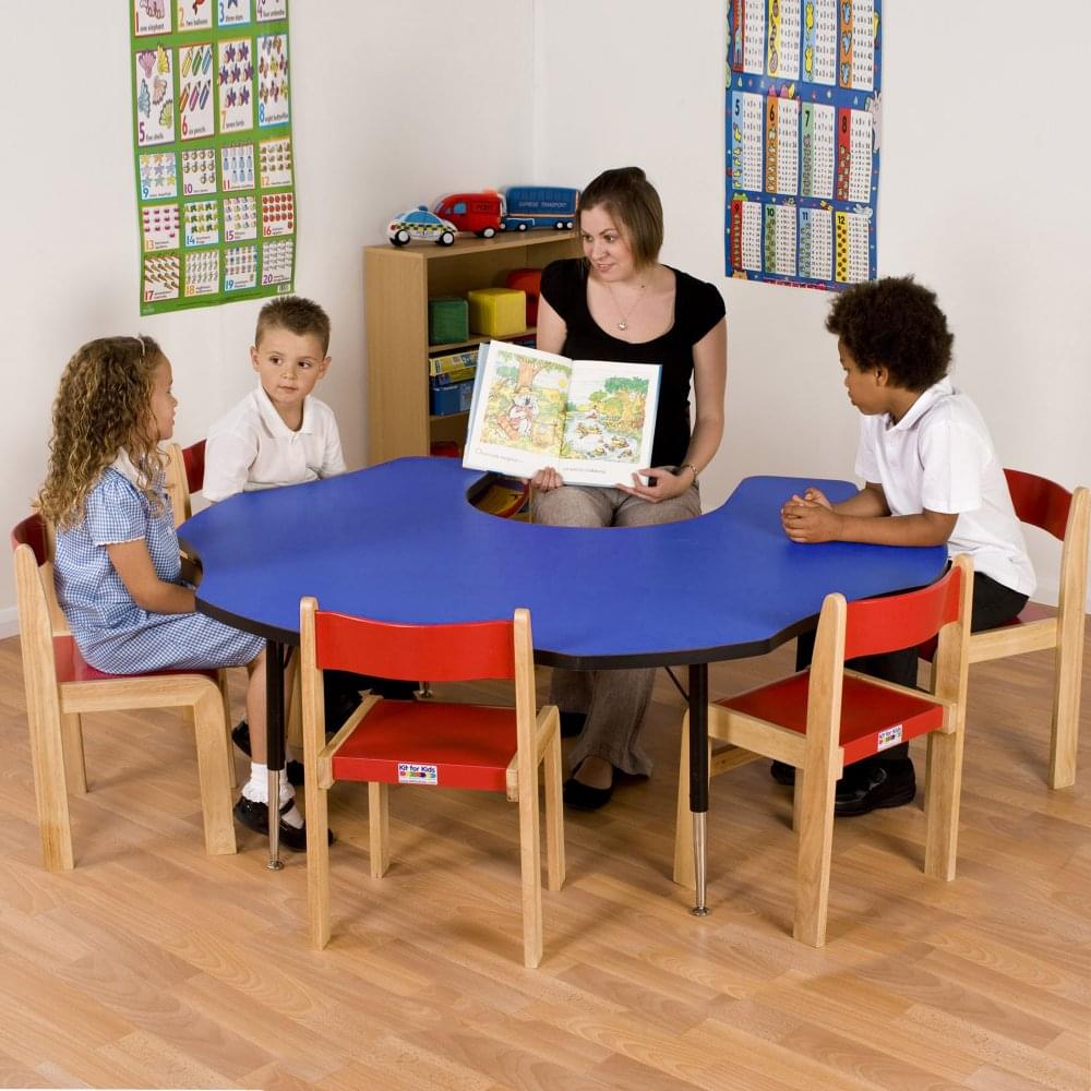 Metalliform Rainbow Horseshoe Height Adjustable Classroom Table -  Metalliform