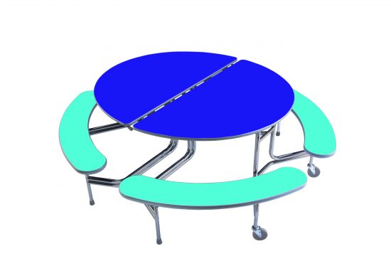 Oval Mobile Folding Table Seating Unit