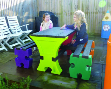 jigsaw table and bench set