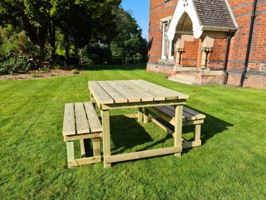 Rustic Timber Table and Bench Set