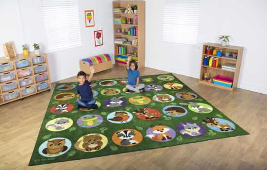 Woodland Animal Large Placement Carpet for children