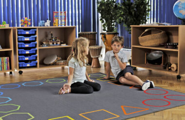 geometric shapes grey rug kids