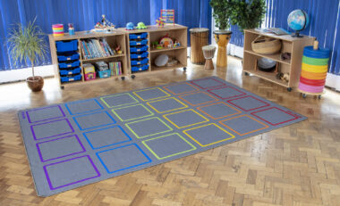 squares grey rug rectangular