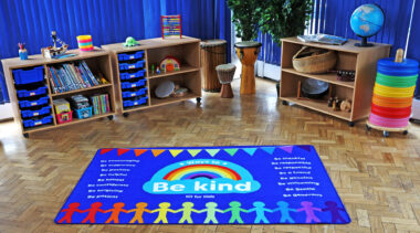 be kind square rug children