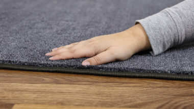 thick square grey rug