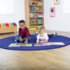 circle rug blue