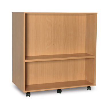 Double Sided Mobile Bookcases - Double Sided Mobile Bookcase W1000 x D574 x H900mm - 1 adjustable shelf each side