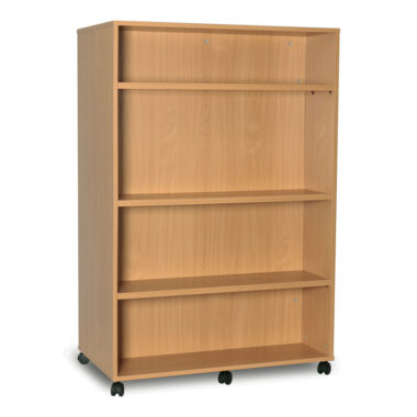 Double Sided Mobile Bookcases - Double Sided Mobile Bookcase W1000 x D574 x H1500mm - 1 fixed & 2 adjustable shelves each side