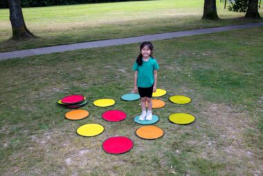 Rainbow Circles Indoor / Outdoor Carpet Tiles