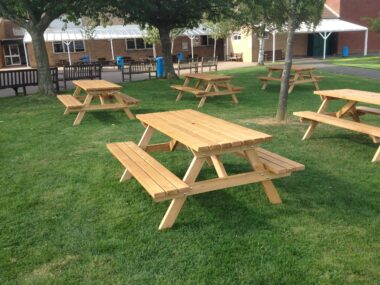 Wide Table Timber Picnic Bench