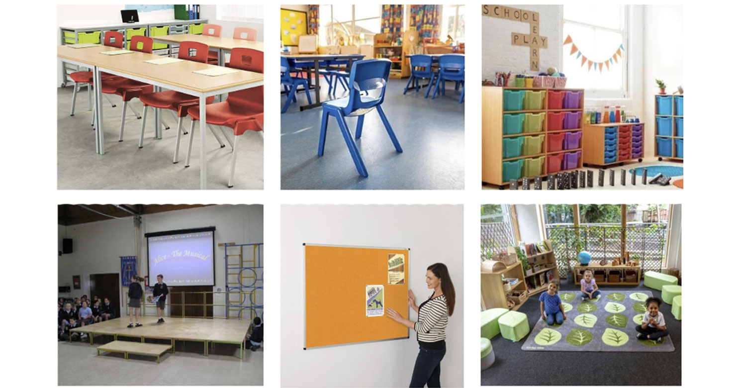 Classroom tables, Chairs & stools